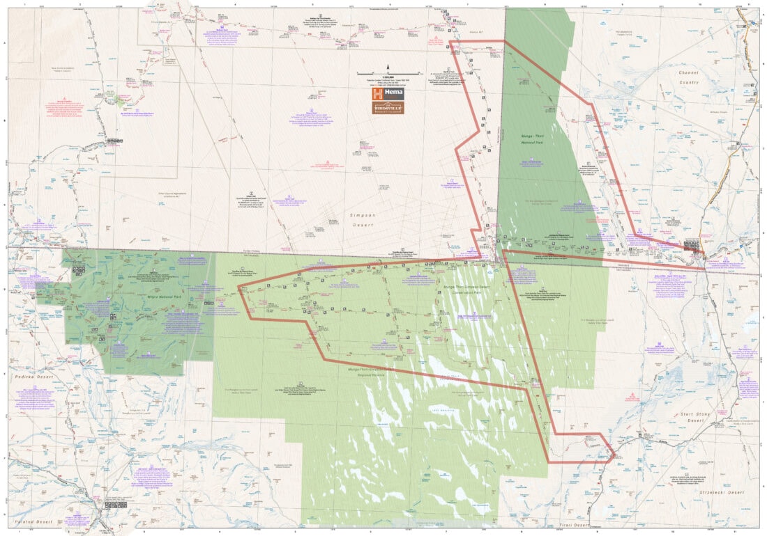 HEMA Simpson Desert Recovery Zone Map