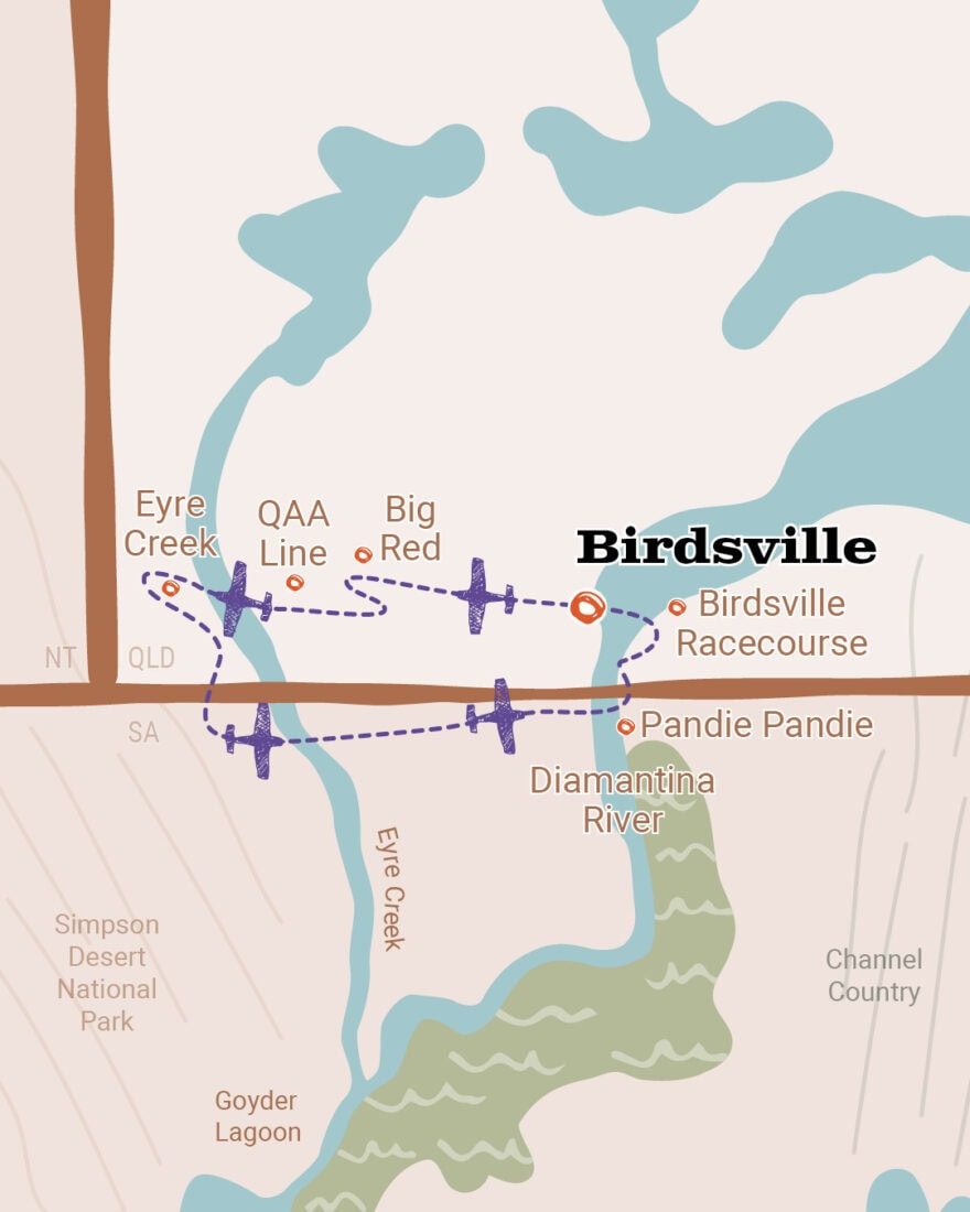 Birdsville Scenic Flight Itinerary: See Birdsville and Big Red